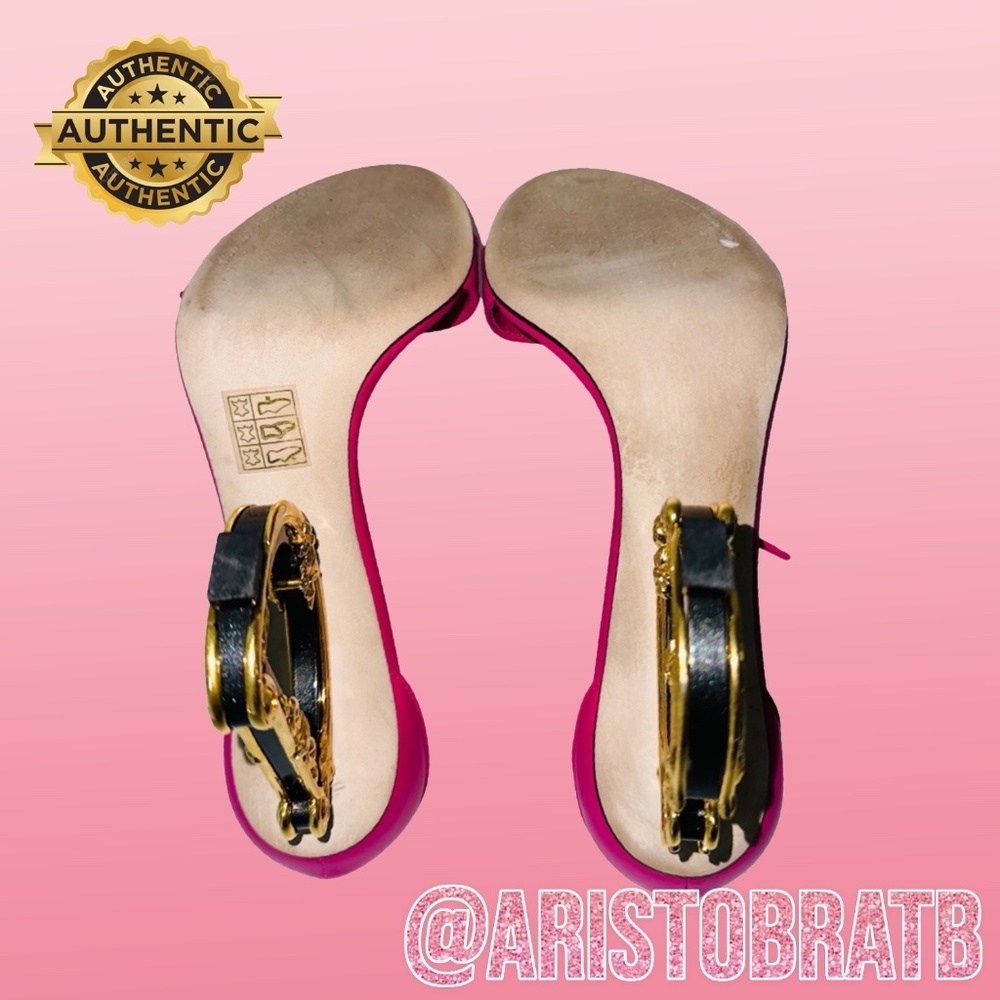 NAPPA SANDALS WITH BAROQUE DG HEEL in PINK - Picture 5 of 5